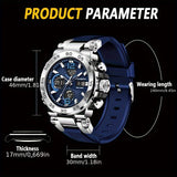 [Popular Choice] LIGE Watches for Men, 1968.5inch Clock Alarm LCD Dual Display Wristwatch