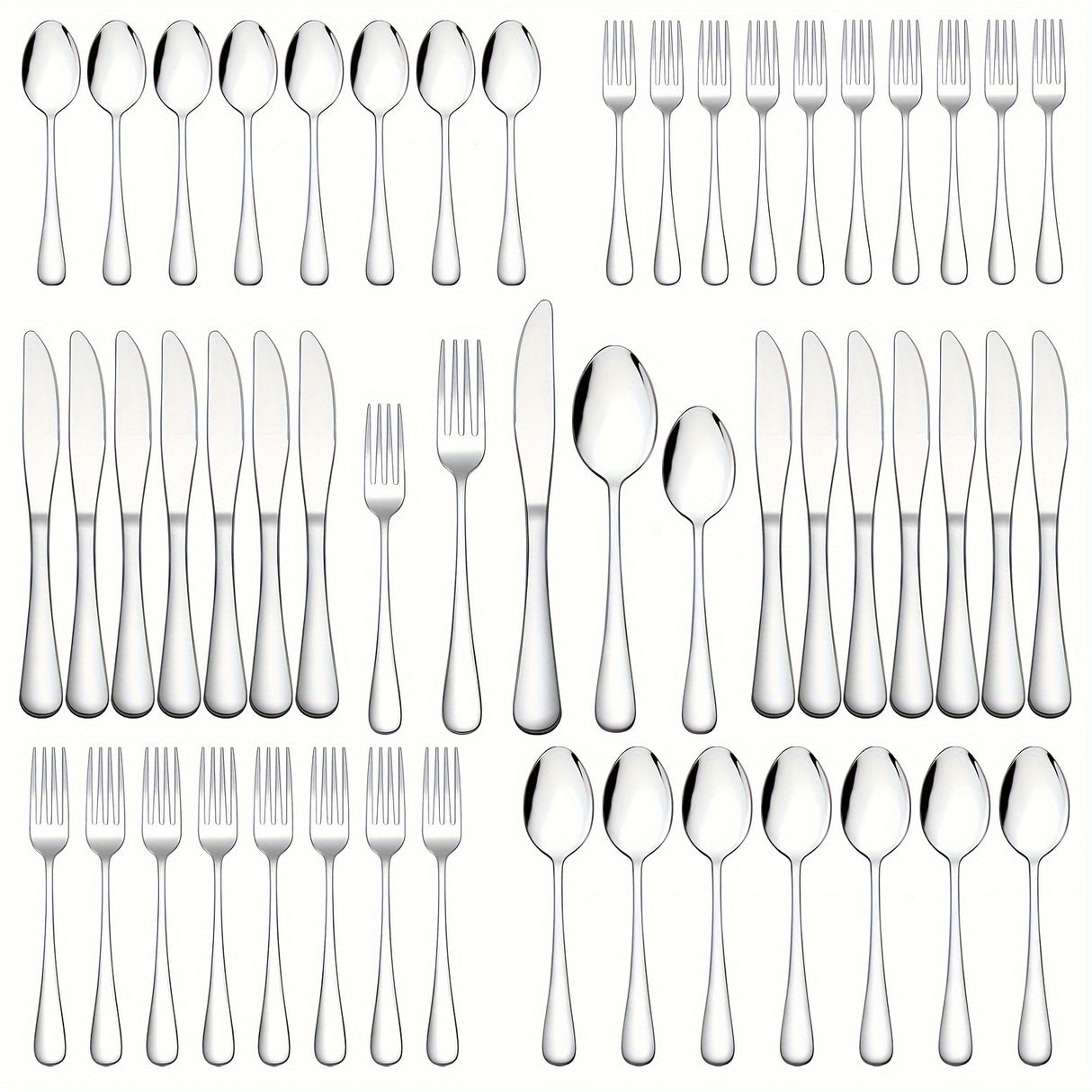 60pcs, Stainless Steel Flatware Set, Black & Golden Silverware, Mirror Polished Cutlery Set, Includes Knives, Forks, Spoons, For Weddings, Birthdays, Independence Day, Dishwasher Safe