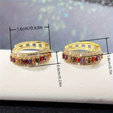 Trendy Channel Setting Rectangle Cut Topaz Vice Stone Ziconia Hoop Earrings for Women Bridal Wedding Party Earring Jewelry