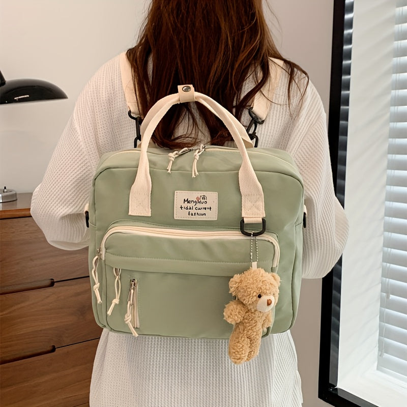 Ins Retro Campus Waterproof School Bag, Cute Girl Multi-function Shoulder Bag, Female Student Adjustable Messenger Bag