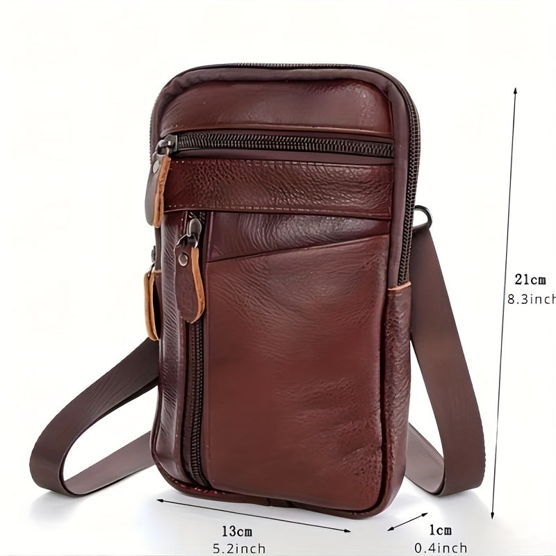 1PC Multi-function Leather Shoulder Messenger Bag Handbag Belt Bag for Men Casual Leisure