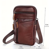 1PC Multi-function Leather Shoulder Messenger Bag Handbag Belt Bag for Men Casual Leisure