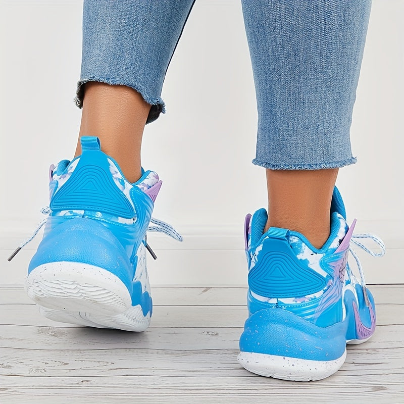 Women's Fashion Color Blocking Running Shoes - Non-Slip, Breathable, Shockproof Basketball Shoes for Comfort and Style!