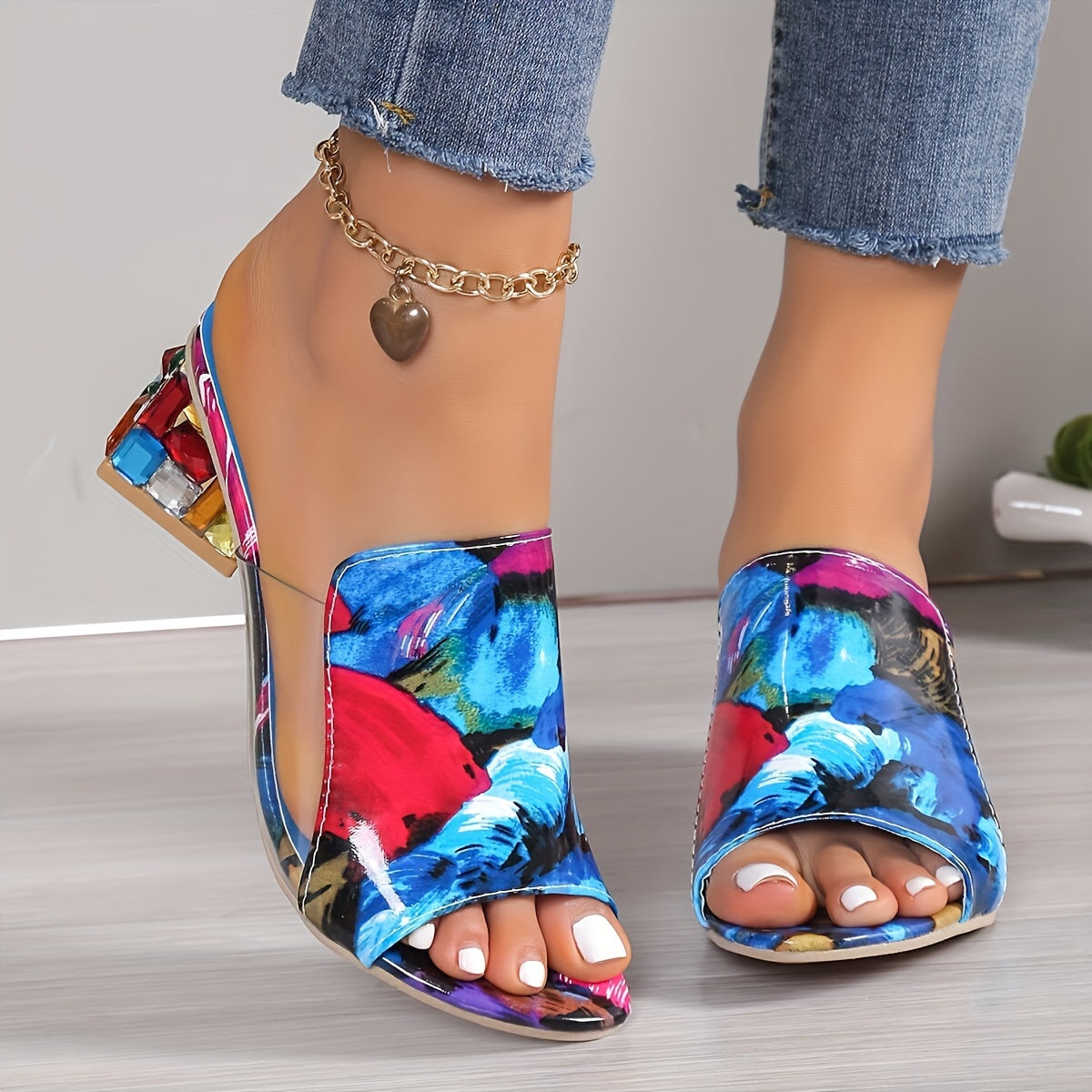 Women's Trendy Chunky Heel Sandals - Fashion Open Toe Dress Pumps, Stylish Slip On Heels - For Women - Perfect for Parties & Evening Events - Ideal Gift for Fashionistas