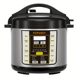 Electric Pressure Cooker 6 Qt, 9-in-1 Instant Multi Cooker With Safer Venting Design, Rice Cooker, Slow Cooker, Sous Vide, Saute Pot, Stainless Steel 304 Liner