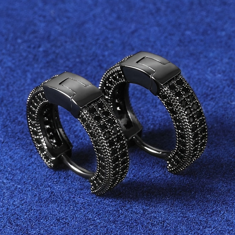 Elegant Black Hoop Earrings - Lightweight, Versatile Fashion Accessory for Style & Comfort