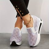 Women's Running Shoes, Mesh Breathable Lightweight Versatile Classic Embroidery Sport Shoes