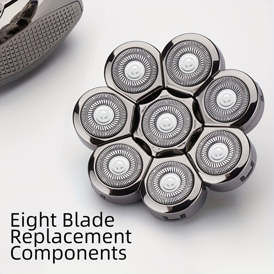 8 Blades Electric Shaver Replacement Heads, Shaver Replacement For Electric Razor Shaving Bald Tool, Head And Face Electric Razor Shaver Head