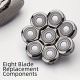 8 Blades Electric Shaver Replacement Heads, Shaver Replacement For Electric Razor Shaving Bald Tool, Head And Face Electric Razor Shaver Head