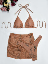 New Fashionable High-end Sexy Bikini Hot Spring Swimsuit for Women, European And American Beach Split Swimsuit Three Piece Set for Women