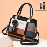 Stylish Color Block Women's Tote Bag with Pendant