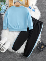 Girls 2pcs Sweatshirt & Elastic Waist Pants Set Bow Decor Long Sleeve Pullover Top Casual Kids Clothes Spring Fall