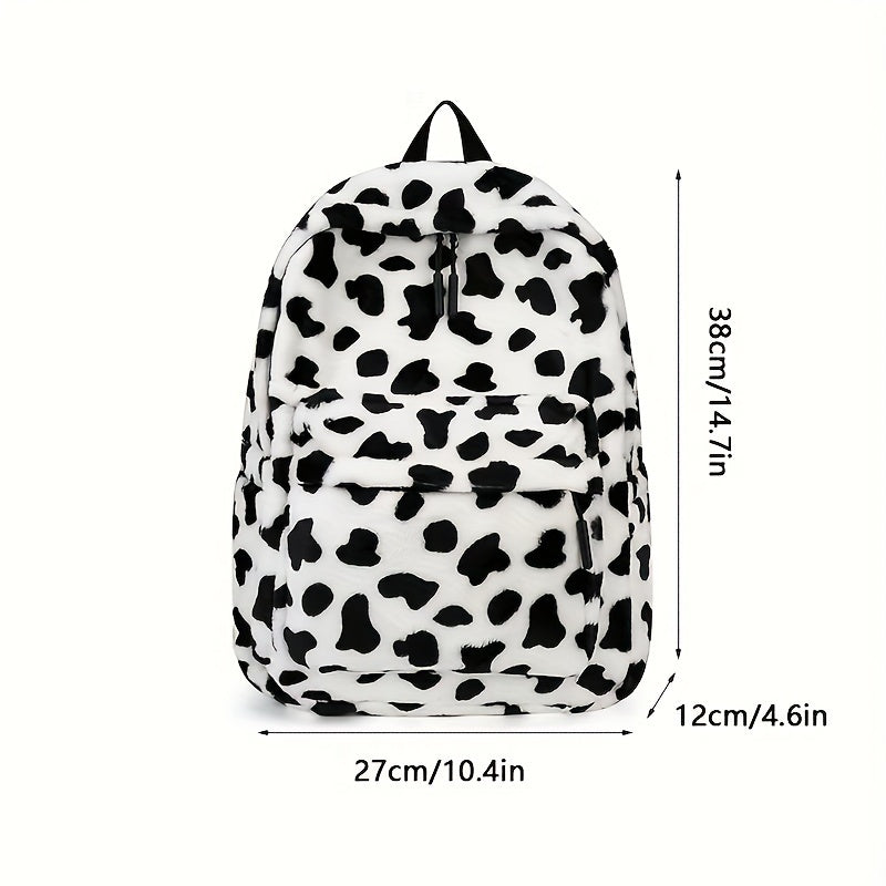 Cow Plush Backpack, Niche Schoolbag, College Student School Bag