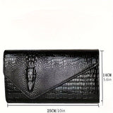 Crocodile Embossed Clutch Bag, Fashionable Evening Party Purse for Carnival, Mardi Gras, Music Festival
