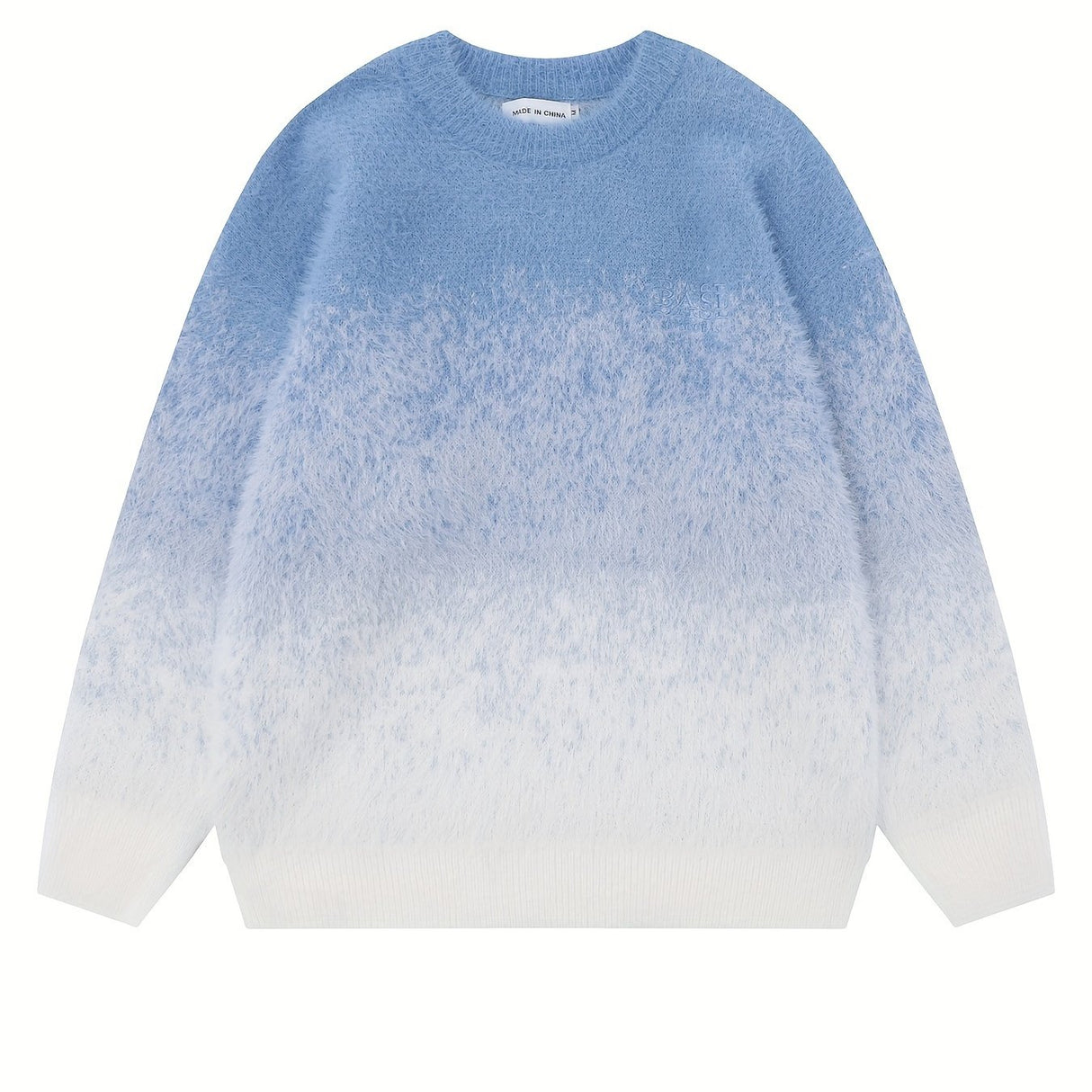 [Warm Mid Stretch Crew Sweater] All Match Knitted Ombre Sweater, Men's Casual Warm Mid Stretch Crew Neck Pullover Sweater For Men Fall Winter