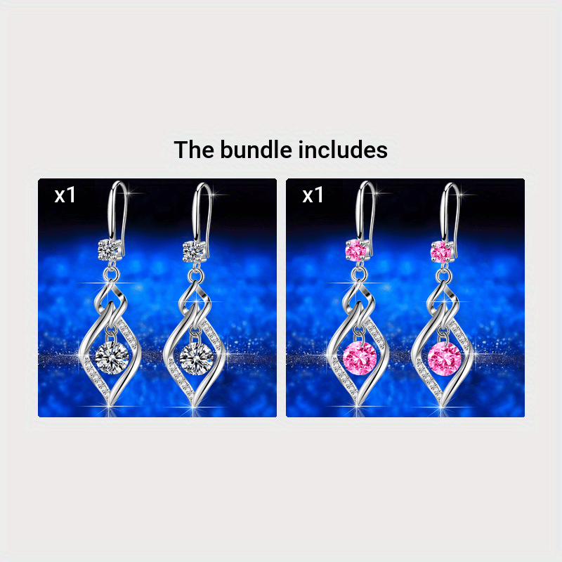 Rhombus Drop Earrings - Luxury Party Jewelry for Women with Inlaid Round Cut, Perfect for Prom, Dinner, and Decorative Occasions