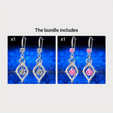 Rhombus Drop Earrings - Luxury Party Jewelry for Women with Inlaid Round Cut, Perfect for Prom, Dinner, and Decorative Occasions