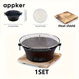 1Set, Cast Iron Charcoal Stove, Multi-functional Barbecue Stove, Round Heating Stove, Outdoor Camping BBQ Cooking Supplies