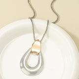 Simple Water Drop Pendant Long Necklace Sweater Chain For Women