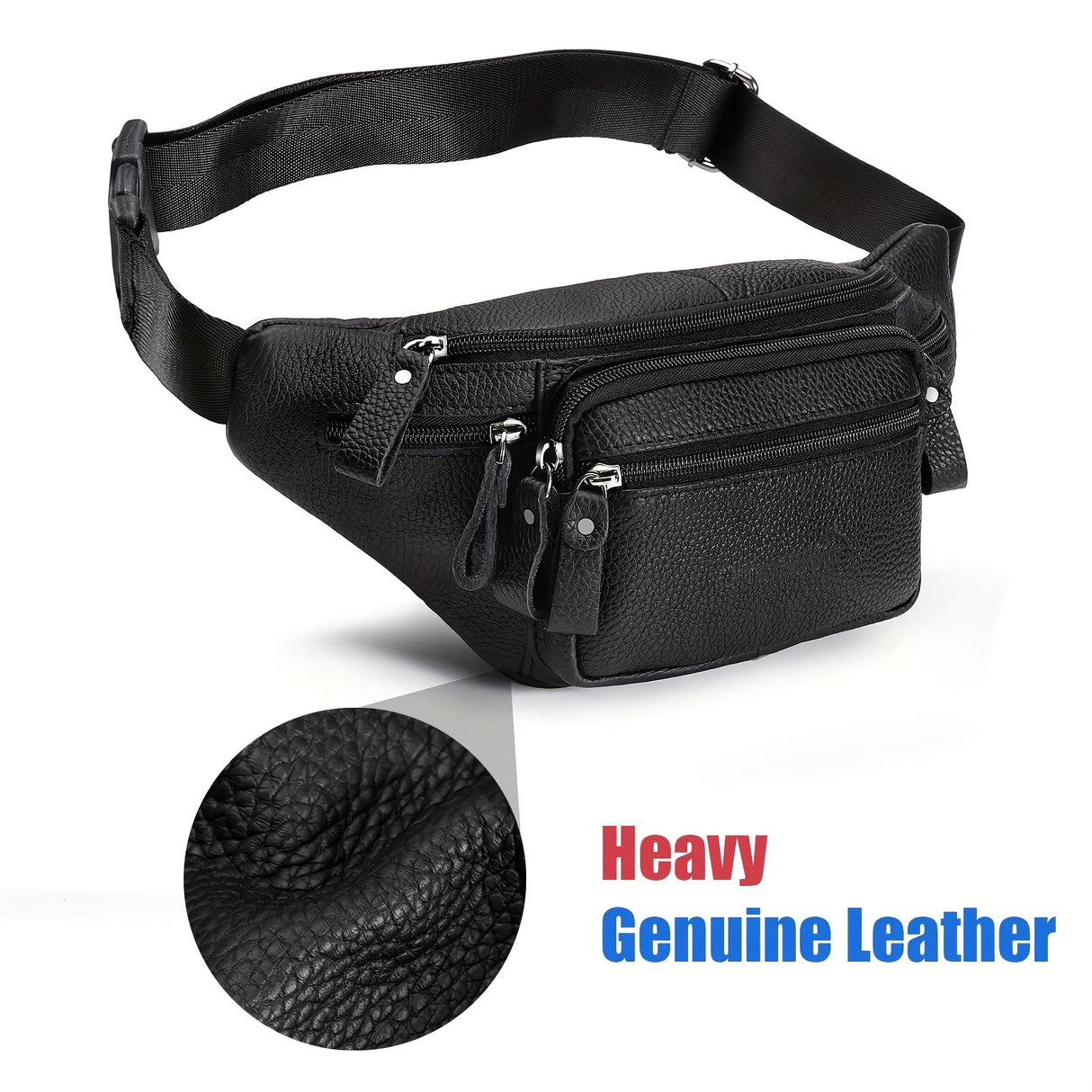Unisex Genuine Leather Fanny pcs - Waterproof, Multi-Pocket Waist Belt Bag For Hiking, Cycling & Outdoor Sports Backpack For Travel Waterproof Backpack
