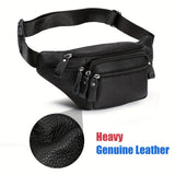 Unisex Genuine Leather Fanny pcs - Waterproof, Multi-Pocket Waist Belt Bag For Hiking, Cycling & Outdoor Sports Backpack For Travel Waterproof Backpack
