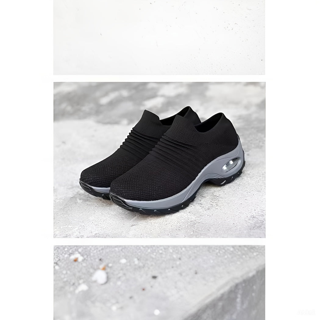 Lightweight Mesh Air Cushion Sole Chunky Sneakers - Women's Low Top Running Shoes Footwear