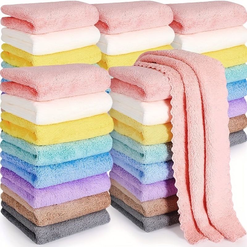 [Fast Arrival] 20pcs Soft Absorbent Fingertip Towels - Gentle Bathroom Essentials for Hand and Face, 9.8 * 9.8 Inches, Household Ordinary Handkerchiefs, Small Square Towels for Bathroom Supplies