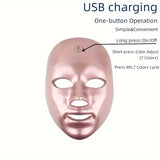 Radiant 7-Color LED Facial Mask - Intuitive Touch Control - Rechargeable via USB - The Ultimate Romantic Gift for Moms, Girlfriends, and Women on Valentines Day or Birthday