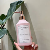 3-Pack Pink Refillable Plastic Dispenser Bottles, 500ml/16oz, Waterproof Labels, for Shampoo, Conditioner, Body Wash, Lotion, Cosmetic Containers - Unscented, Bathroom Essentials