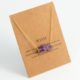 Irregular Crystal Stone Necklace Exquisite Colorful Pendant Neck Jewelry Lucky Protection Jewelry Gift