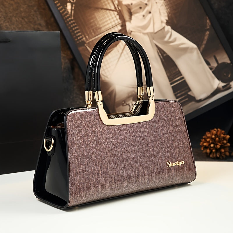 Luxury Glossy Handbag For Women, Gradient Color Evening Bag, Retro Tote Bag For Women - Perfect for Carnival Mardi Gras Music Festival