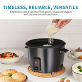 A Rice Cooker Featuring a Detachable Nonstick Pot, a Yogurt Maker with an Automatic Keep Warm Setting, And a Generous Capacity of 6 Cups (Cooked) Or 1. 5 Quarts, And 3 Cups (Uncooked). It Operates with a Single Touch And Serv
