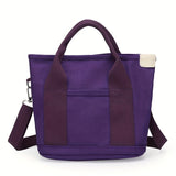 Elegant Canvas Tote Bag: Secure Zipper, Spacious & Lightweight - Perfect for Everyday Use & Comfort