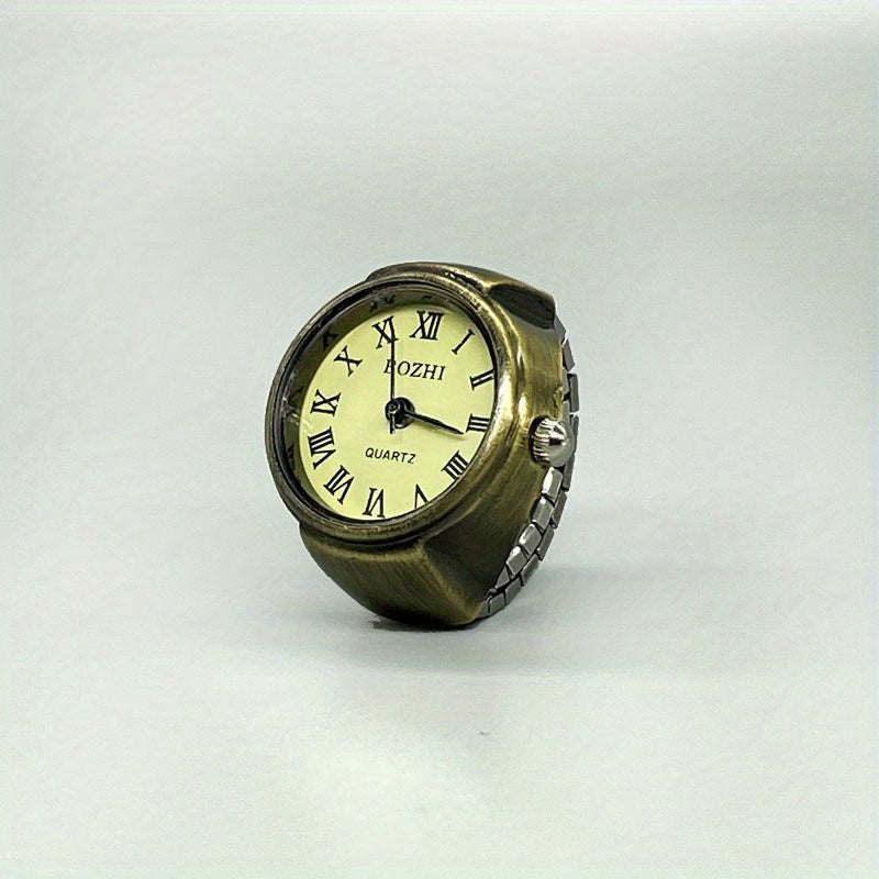 Vintage Mini Finger Ring Watch Roman Numeral Punk Quartz Watch Trendy Couple Finger Ring Watches Accessories