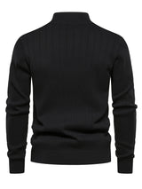 Men's Casual Cotton Warm Slightly Stretch Half Zipper Stand Collar Pullover Sweater For Men Fall Winter