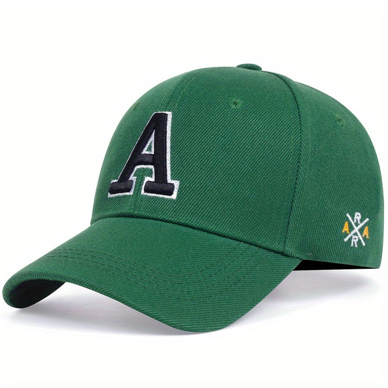 Solid Color Simple Casual Sports Hat - Letter A Embroidery Baseball Cap - Sunscreen Dad Hats