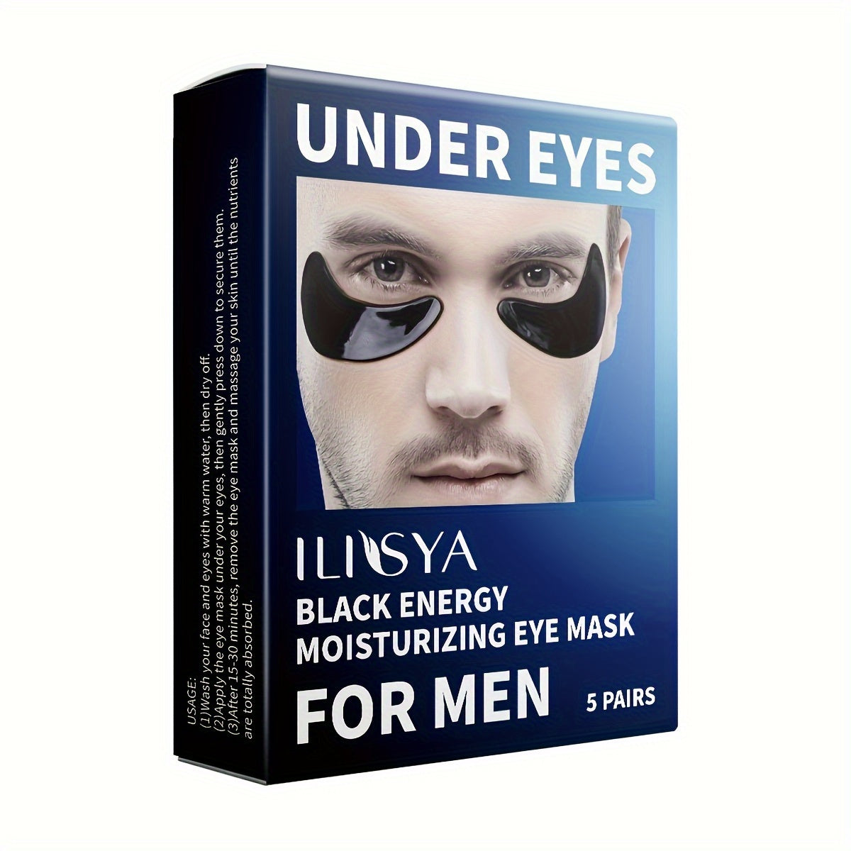 1 Box Black Energy Under Eye Mask, Collagen Eye Patches For Skin Moisturizing, Hydrating Eye Pad To Firm Eye Skin, Eye SPA Patch For Home Daily Use