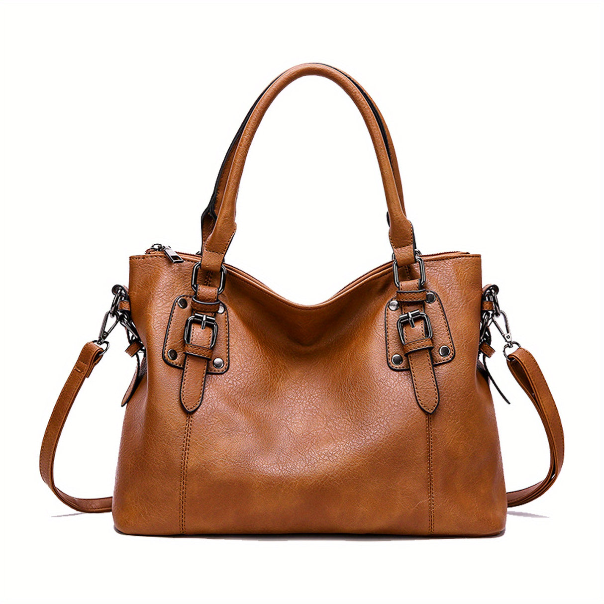 Fashionable Designer Soft Leather Retro Tote Bag - Large Capacity, Multi-pocket Organizer - Casual Ladies Shoulder & Crossbody Bag with Adjustable Strap - Perfect Mothers Day Gift for Her - Durable, Stylish, and Versatile Pur