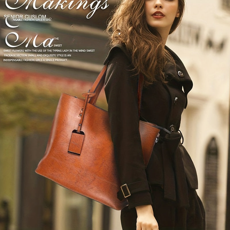 Women Handbags Tote Bag Soft Leather Retro Designer Large Capacity Multi-pocket Casual Ladies Shoulder Crossbody Bag Mother's Day Gift Adjustable Shoulder Strap Purse Cheap On Sale