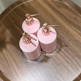 3-Pack Pink Refillable Plastic Dispenser Bottles, 500ml/16oz, Waterproof Labels, for Shampoo, Conditioner, Body Wash, Lotion, Cosmetic Containers - Unscented, Bathroom Essentials