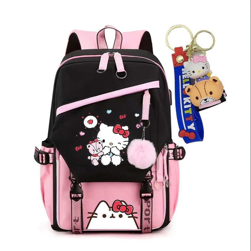 Hello Kitty Kurumi Cute Laptop Backpack Women Travel Hiking Backpack Men Large Cartoon School Bag 18 Inch