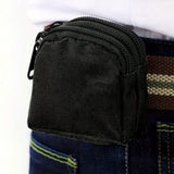 1pc Simple Black Outdoor Fanny Bag, Men's Waist Bag, Camping Bag, Casual Coin Purse, Men's Belt Bag, Money Card Case