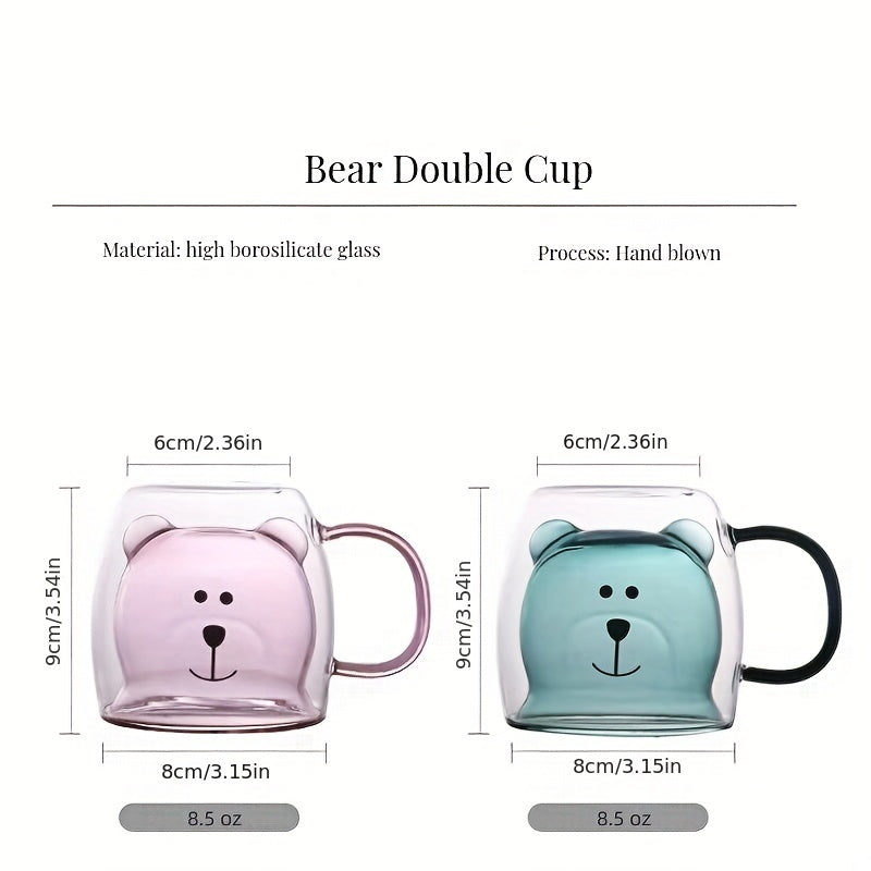 1pc Double-Walled Insulated Bear Coffee Mug - Thermal Insulation for Hot and Cold Beverages, Suitable for Coffee, Tea, Whiskey, and More - Perfect for Daily Use, Outdoor Activities, and Gift-Giving