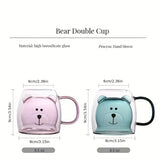 1pc Double-Walled Insulated Bear Coffee Mug - Thermal Insulation for Hot and Cold Beverages, Suitable for Coffee, Tea, Whiskey, and More - Perfect for Daily Use, Outdoor Activities, and Gift-Giving