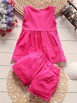 Baby girl fashion summer bow patchwork vest shorts two-piece set of western-style outfits, Perfect for Outdoor