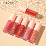 12 Colors Pearlescent Moisturizing Lip Gloss - Lustrous Mirror Nude Lip Stain with Natural Lip Oil for Valentine's Day Gifts