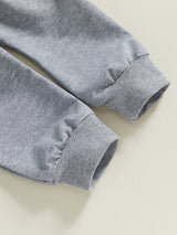 Toddler Boys Fall Outfits Letter Embroidery Long Sleeve Sweatshirts and Long Pants 2pcs Clothes Set