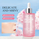 SADOER Cherry Blossom Collagen Serum - Elastic Moisturizing Essence for Smooth, Firm Skin, Hydrates & Brightens, Hypoallergenic, 100ml