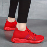Womens Lightweight Lace Up Running Shoes - Fashionable Ventilated Striped Design - Durable Outdoor Walking Sneakers for Casual Daily Wear