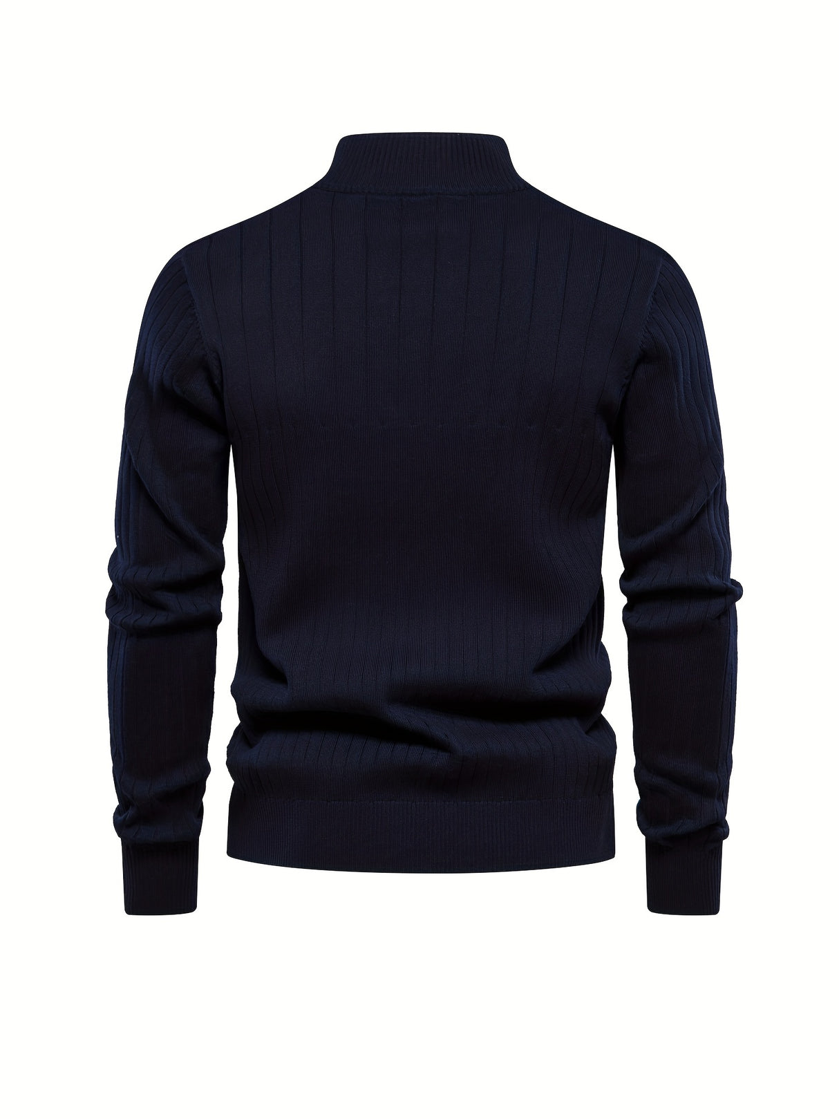 Men's Casual Cotton Warm Slightly Stretch Half Zipper Stand Collar Pullover Sweater For Men Fall Winter